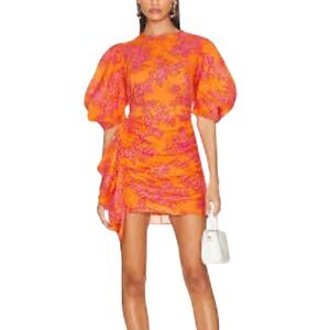 Rhode Pia Floral Print Mini Dress 2 Coquette Girl Flirty Spring Colorful